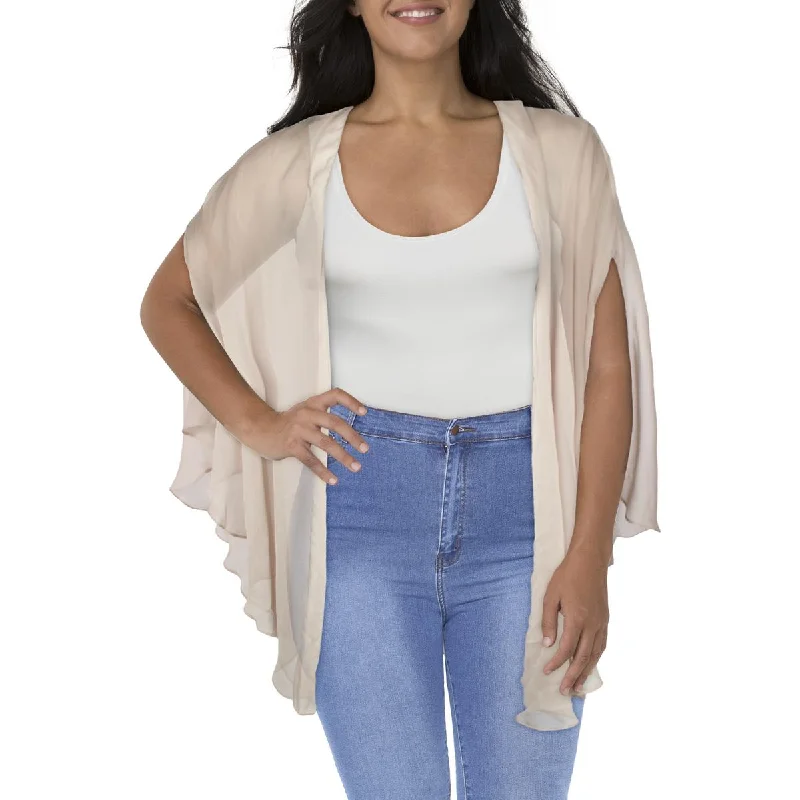 Street Fashion Style SLNY Womens Plus Chiffon Sheer Duster Blazer