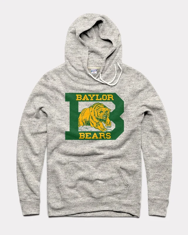 Advanced Customization Baylor Bears B Monogram Athletic Grey Hoodie