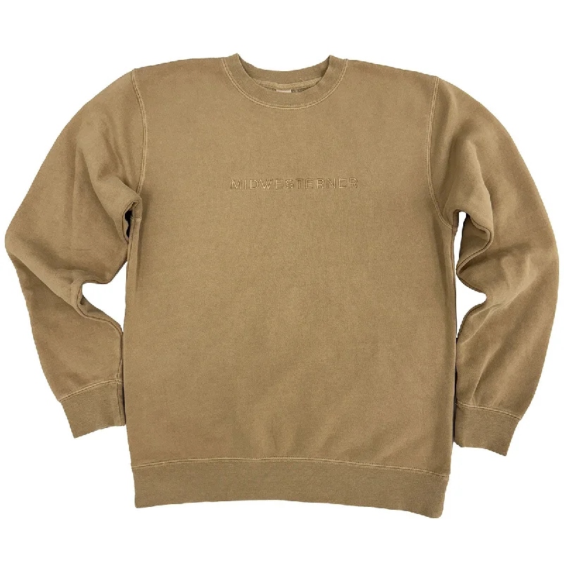 Street Casual Style Midwesterner Embroidered Limited Edition Sandstone Sweatshirt