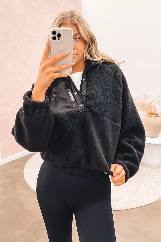 Trendy Traveler Active Teddy 1/4 Zip Black