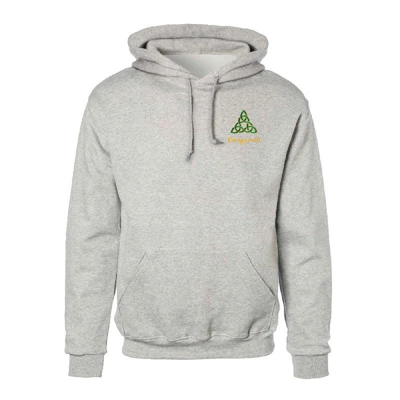 Fun and cute Celtic Triangle Knot Embroidered Personalized Hoodie- Gray
