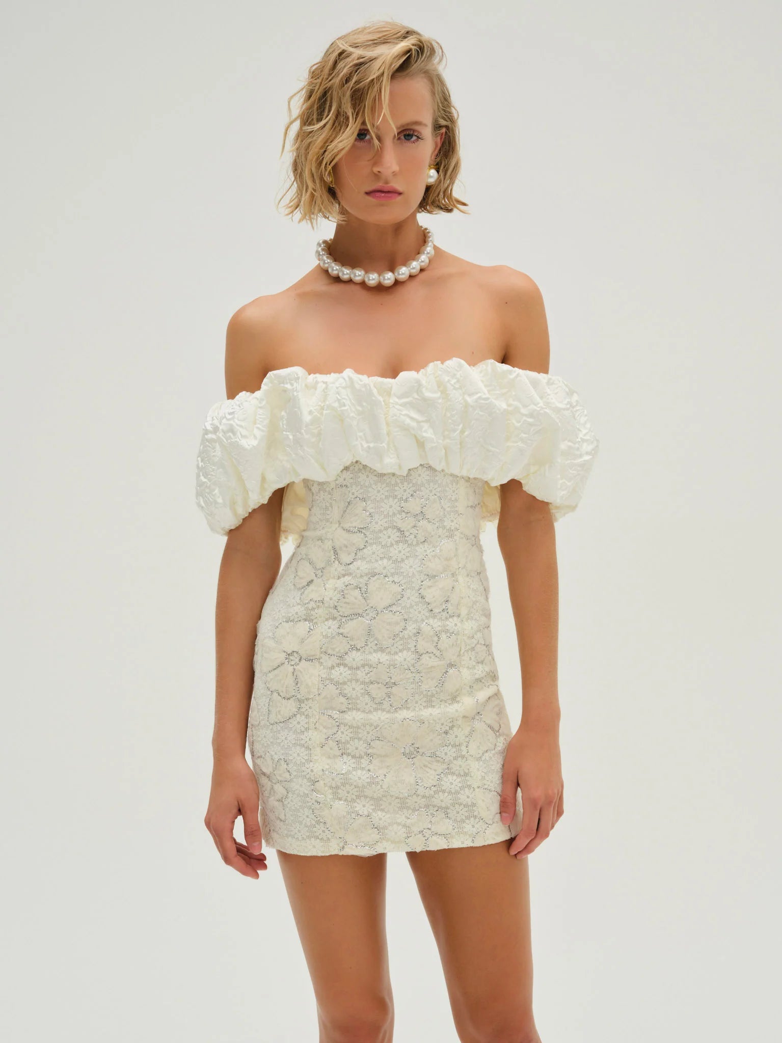 Fun and cute Snowflake Daisy Satin Mini Dress by For Love and Lemons