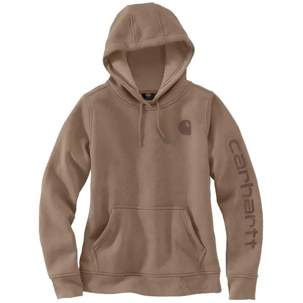 Hooded design Women's Midweight Logo Hoodie, Flaxseed