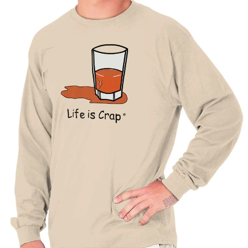 Comfortable down Glass Half Full Long Sleeve Tee
