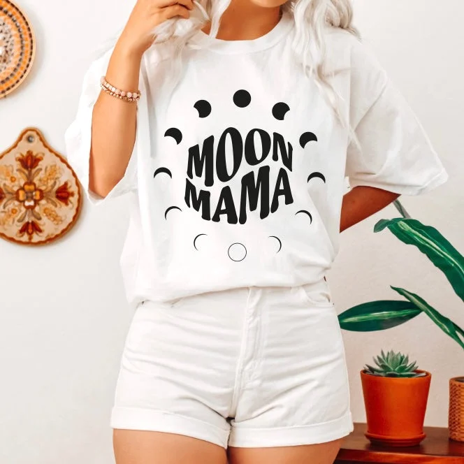 Extra long version MOON MAMA • White Comfort Tee