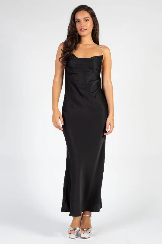 Fashionable sports Pamela Rhinestone Strap Maxi Slip Dress
