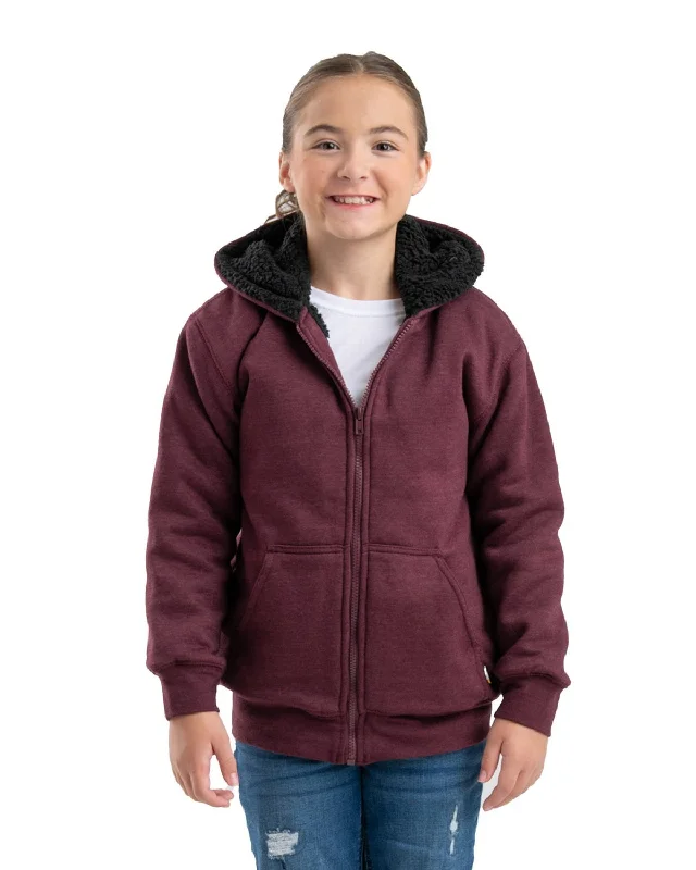 Luxury and fashionable Berne Womens Sherpa-Lined Sweatshirt Cabernet Cotton Blend Hoodie
