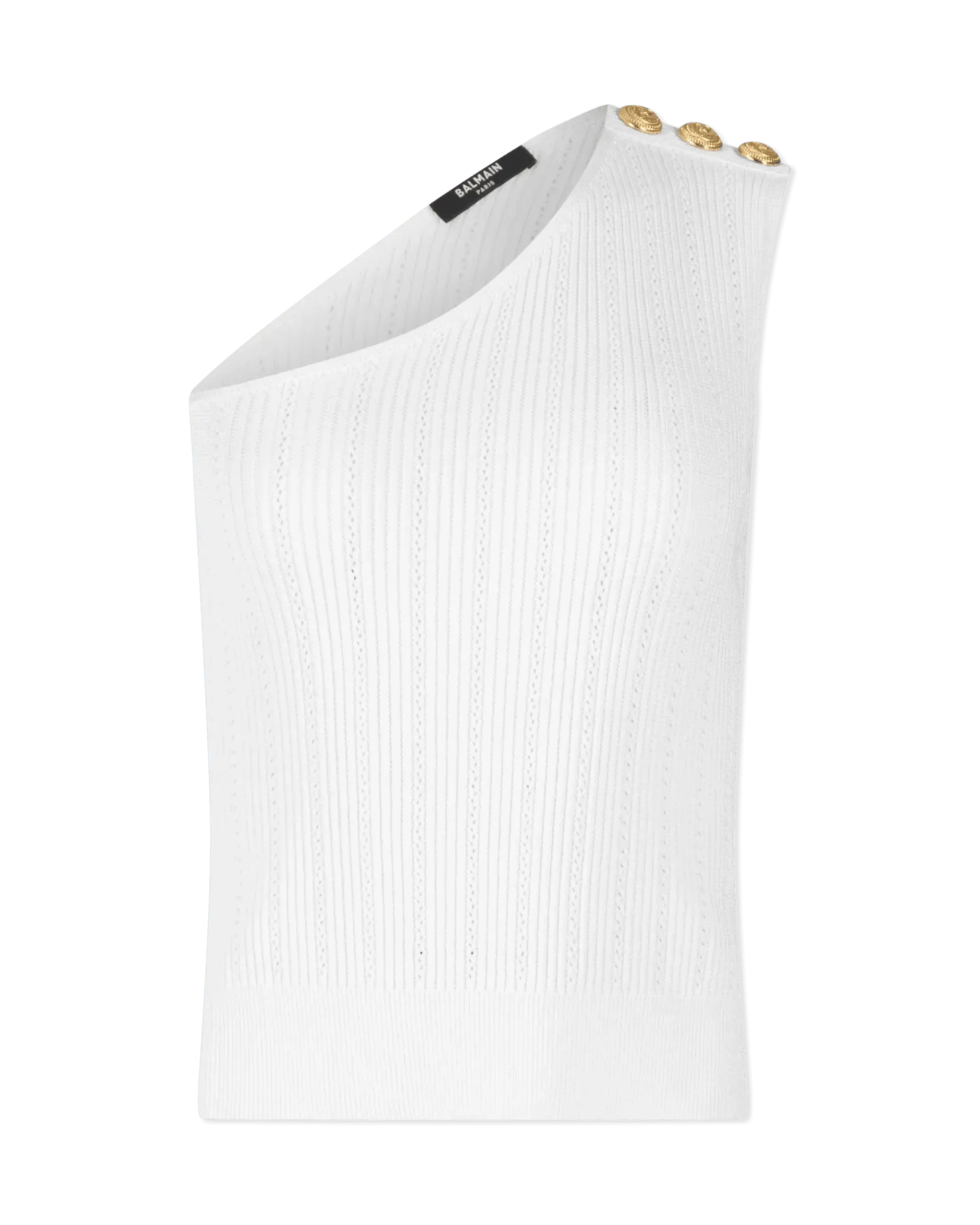 Street Personality Style One-Shoulder 3 Button Knit Top