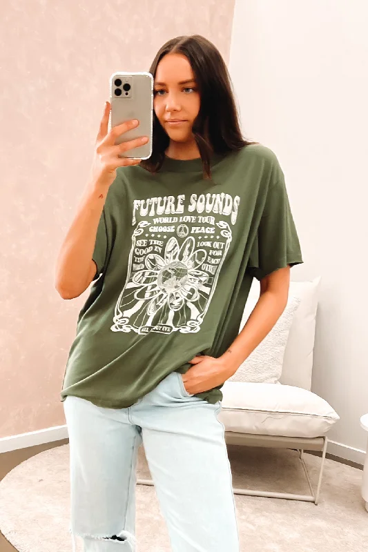 Cool Breeze At Night Future Tee Khaki