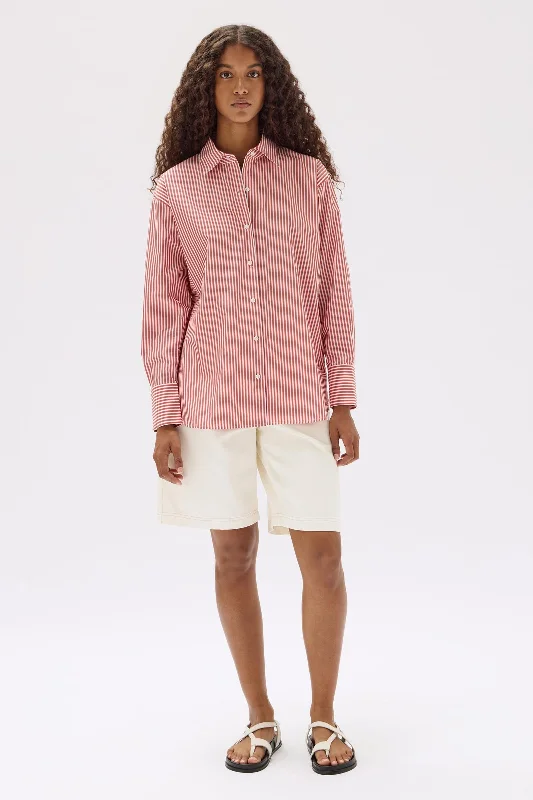 Street Vertical And Horizontal Design Signature Poplin Shirt
