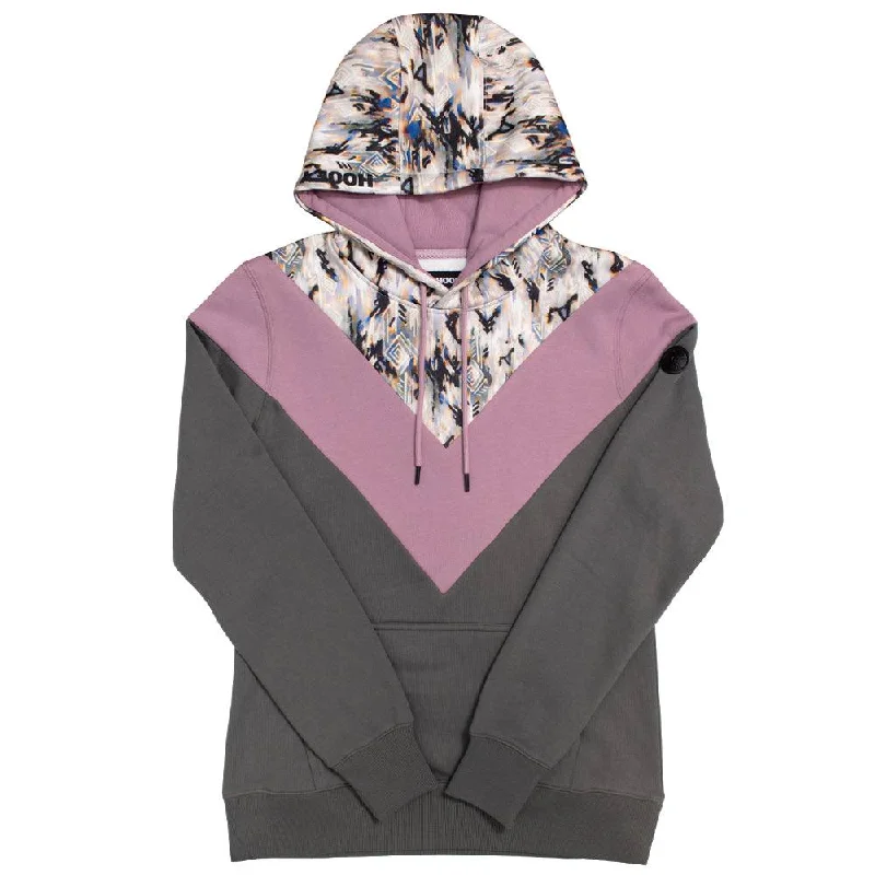 Elegant and noble "Berkley" Aztec/Purple/Charcoal Chevron Pattern Hoody