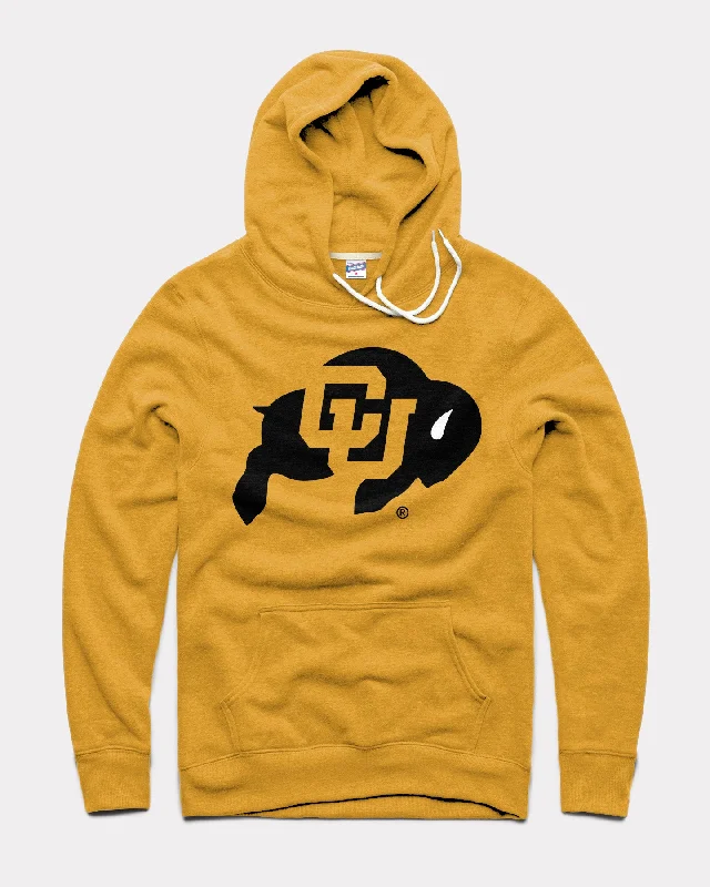 Comfortable down Colorado Buffaloes Primary Logo Gold Hoodie