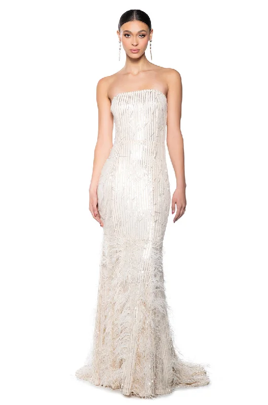 Letter embroidery STUNNER EMBELLISHED MAXI DRESS
