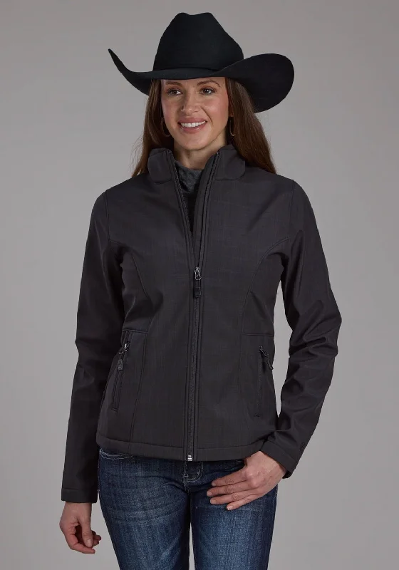Sports And Leisure Roper Womens Bonded Fleece Heather Charcoal Poly/Spandex Softshell Jacket