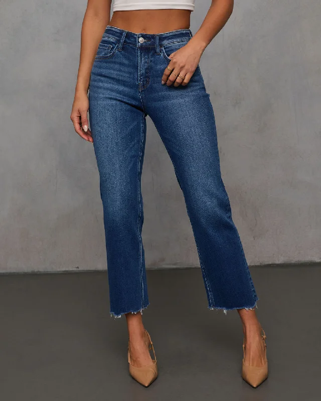Windbreaker fashion Rona Cropped Frayed Hem Jeans