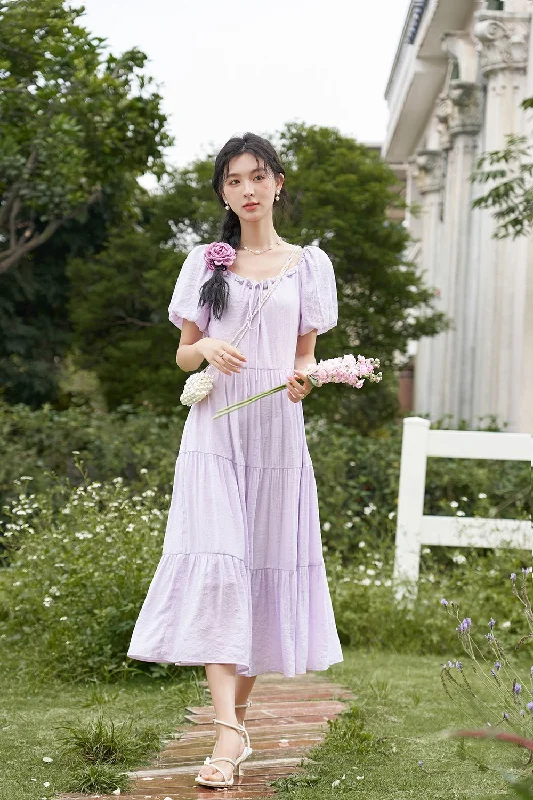 Minimal Style Purple Maxi Dress for Women
