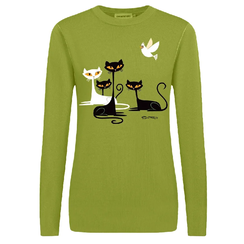Sports fitness shoes Women's Green Embroidery Craft “The Brave Bird” knitwear-Designed by SHAG