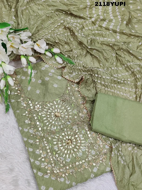 Moisture wicking KcPc New Tapeta Silk Bandhani Gotapatti Salwar Suit RT