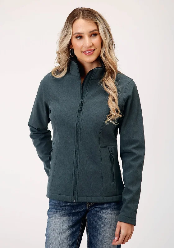 Comfortable And Simple Roper Womens Zip Grey Polyester Softshell Jacket M