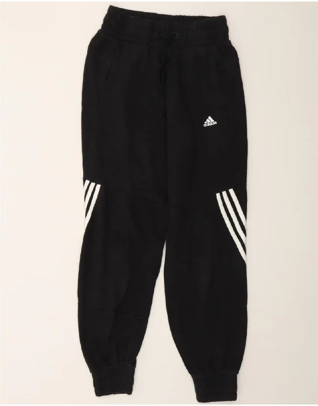 Classic Series ADIDAS Womens Tracksuit Trousers Joggers UK 8/10 Small  Black Cotton