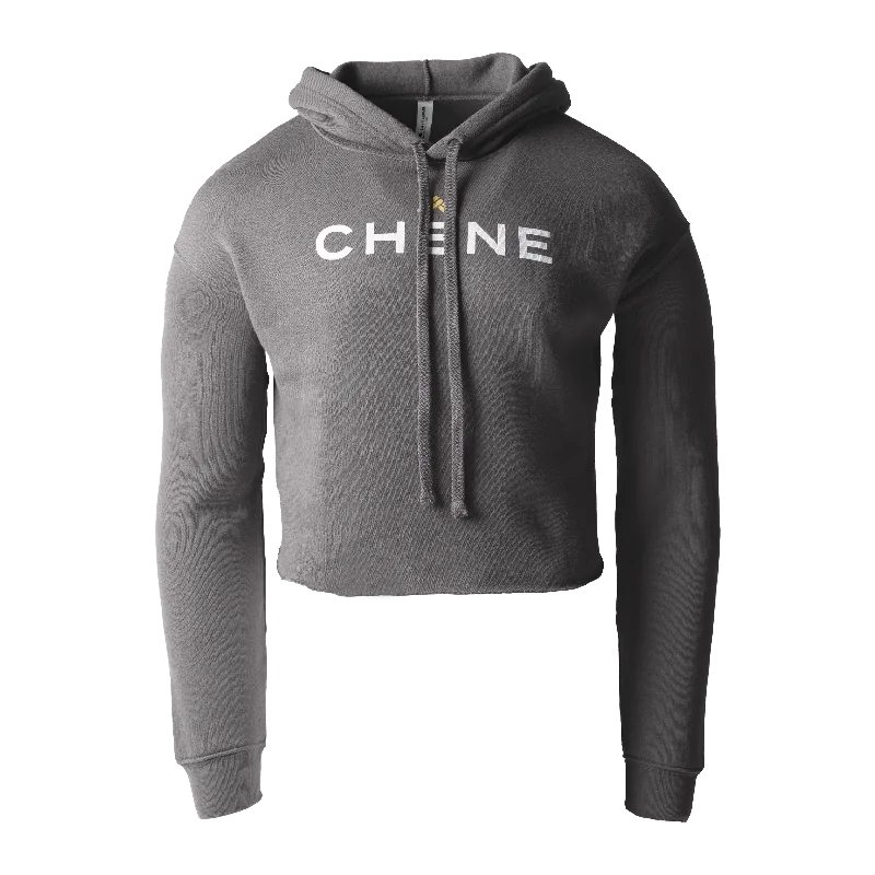 Retro Woolen Jacket Women's Logo Crop Hoodie