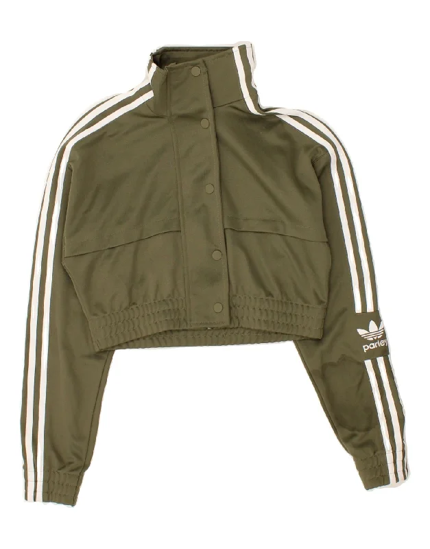 Sports Zipper Style ADIDAS Womens Graphic Crop Tracksuit Top Jacket UK 0/2 2XS Khaki Sports Sports Zipper Style ADIDAS Womens Graphic Crop Tracksuit Top Jacket UK 0/2 2XS Khaki Sports