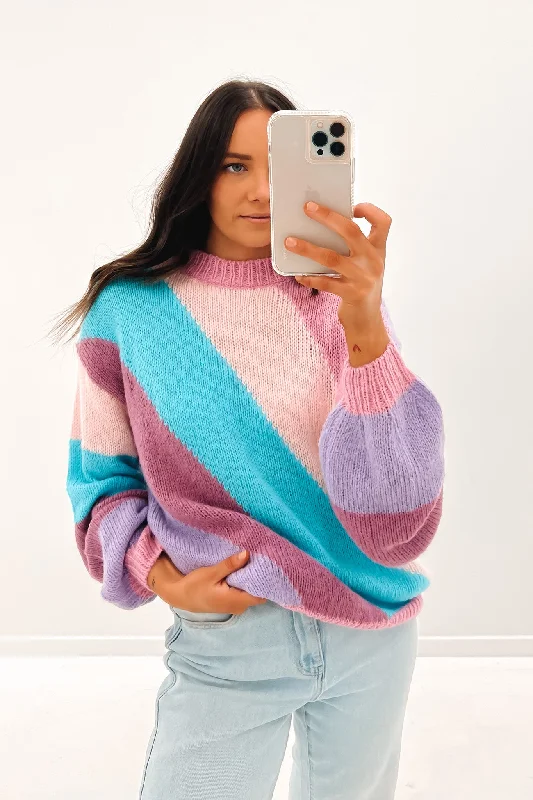 Single-shoulder Neck Design Jayda Knit Multi