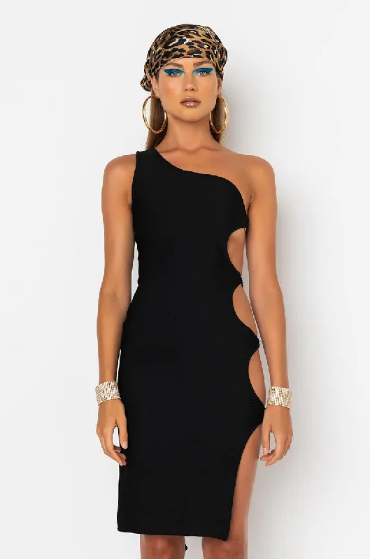 Sports Comfort Style SAVE IT FOR THE DANCE ONE SLEEVE MIDI DRESS