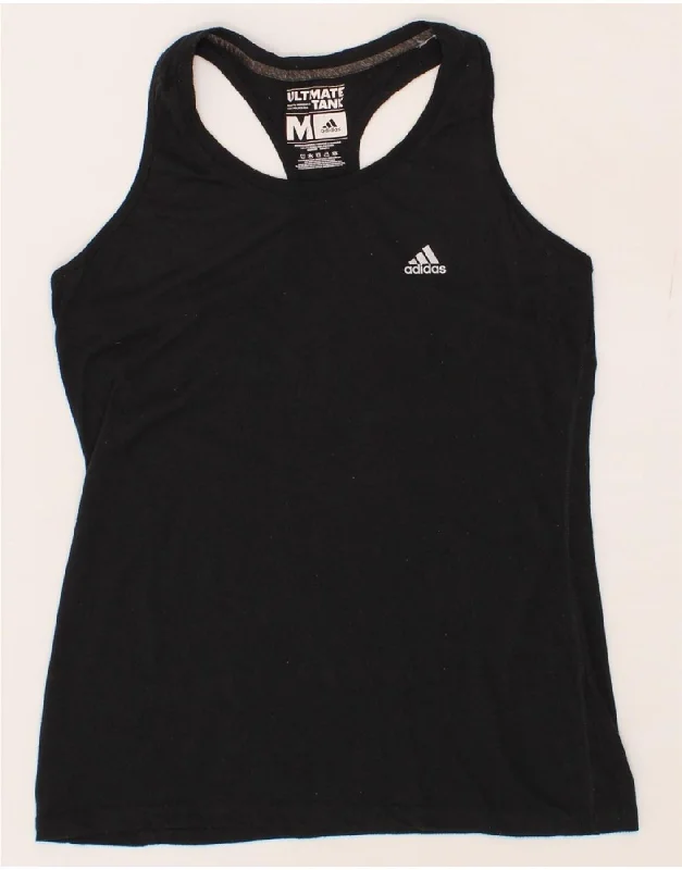 Exquisite workmanship ADIDAS Womens Climalite Vest Top UK 12 Medium Black Polyester