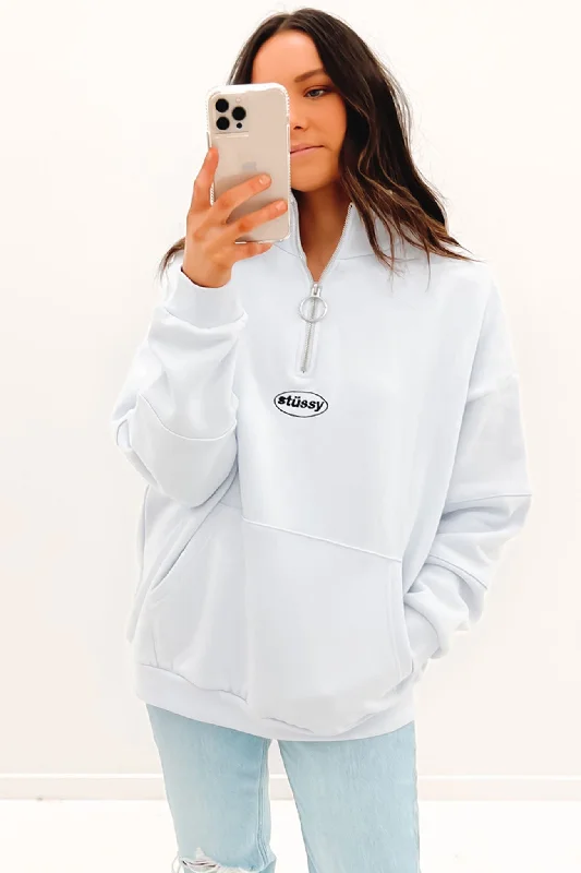 Sports Zipper Style Soul Panelled 1/4 Zip Fleece White