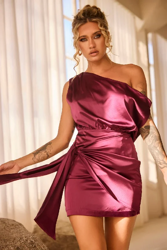 Simple research Still Lovers Mini Dress - Plum
