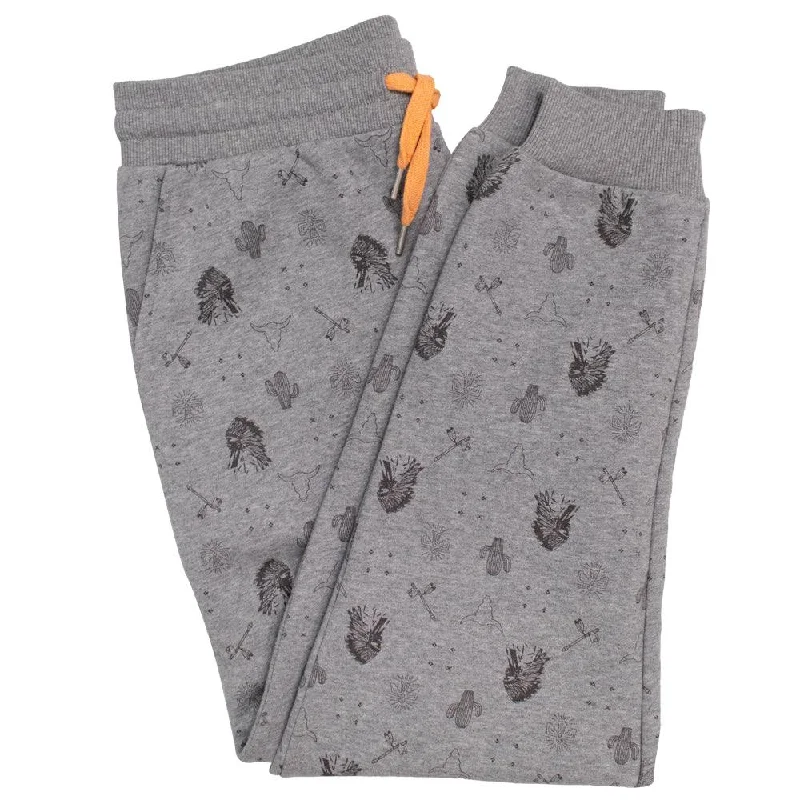 Hooded design "Plains Jogger" Grey w/Black Pattern