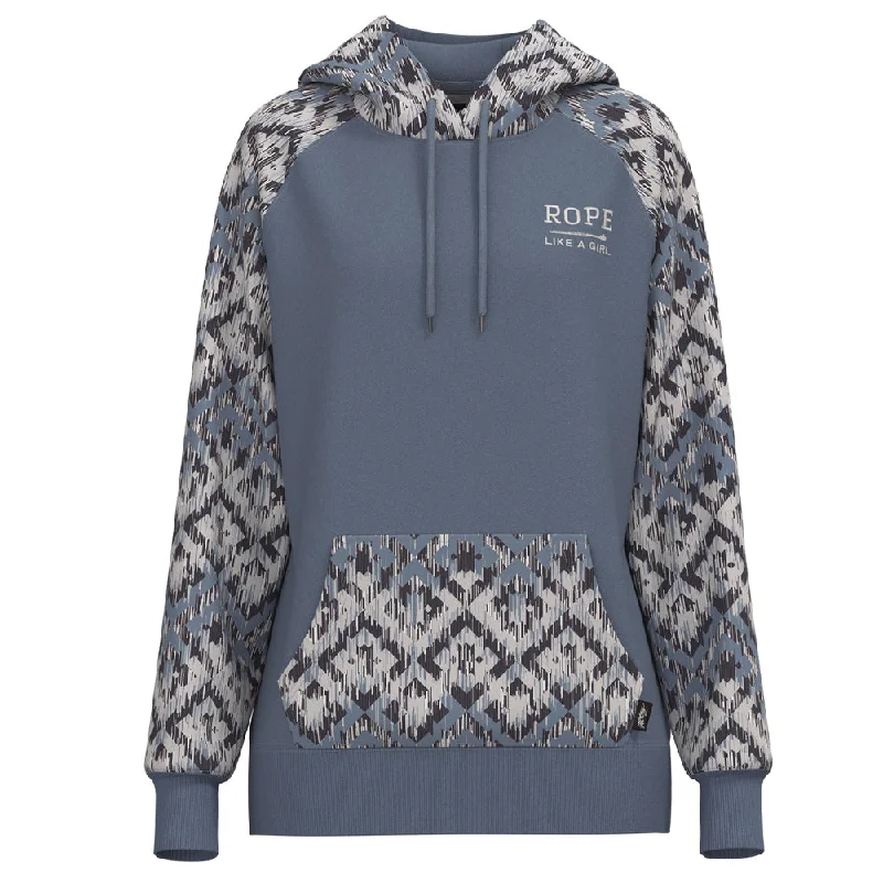Classic Retro "Rope Like A Girl" Blue/White Hoody