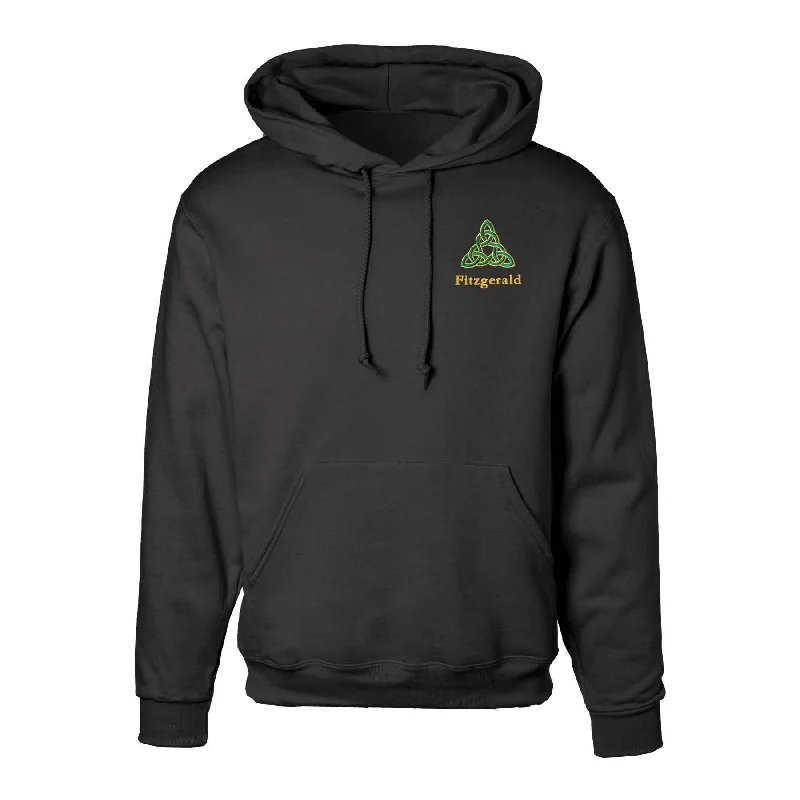 Simple research Celtic Triangle Knot Embroidered Personalized Hoodie- Black