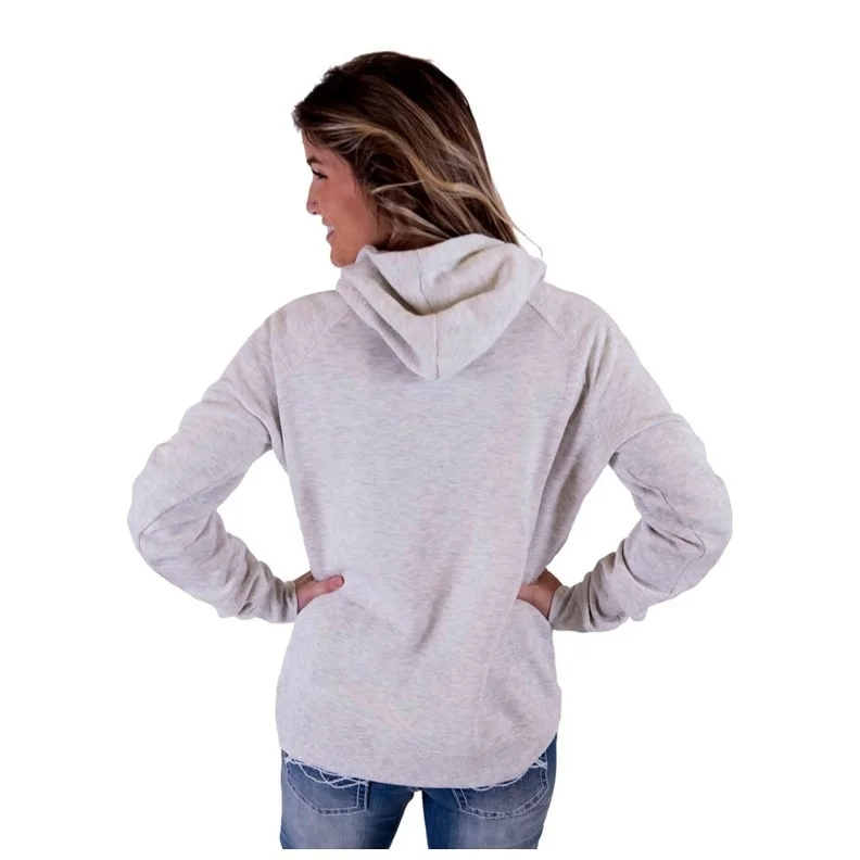 Knitted Design Cowgirl Tuff Western Sweatshirt Womens Never Give Up Ash SIG2320