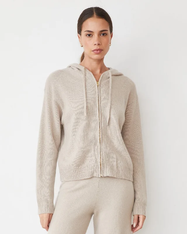 Letter embroidery Cashmere Zip Up Hoody