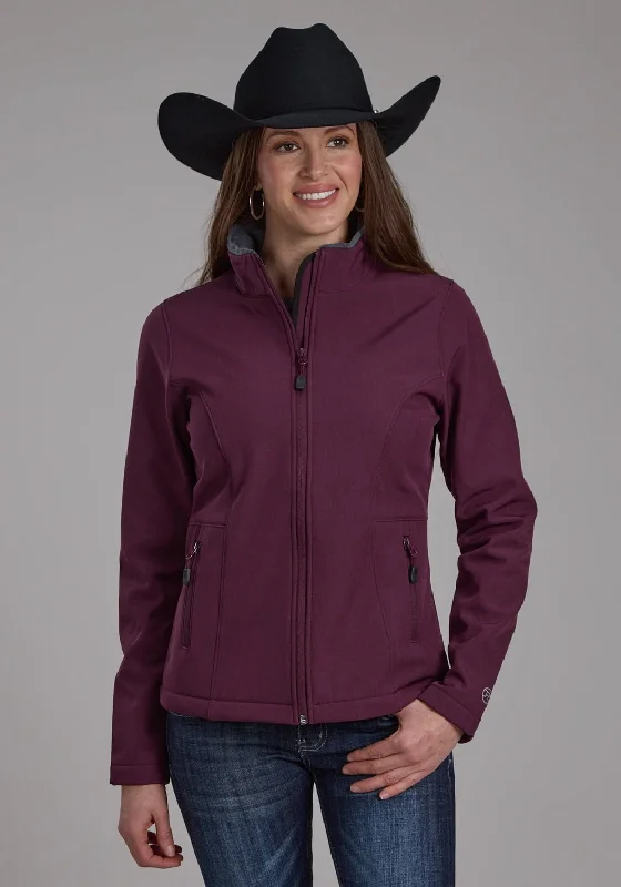 Trendy Traveler Roper Womens Bonded Fleece Wine Poly/Spandex Softshell Jacket