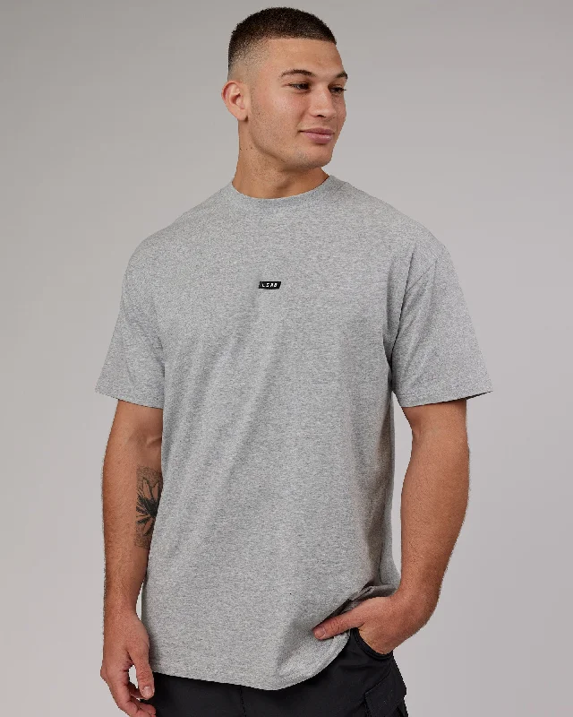 Customized Version Unisex Fundamental FLXCotton Tee Longline Oversize - Light Grey Marl