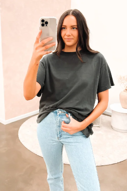 Party Wear Kiara Short Sleeve Tee Coal