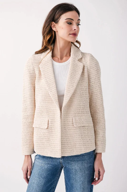 Exquisite workmanship Skies Are Blue Woven Crochet Blazer