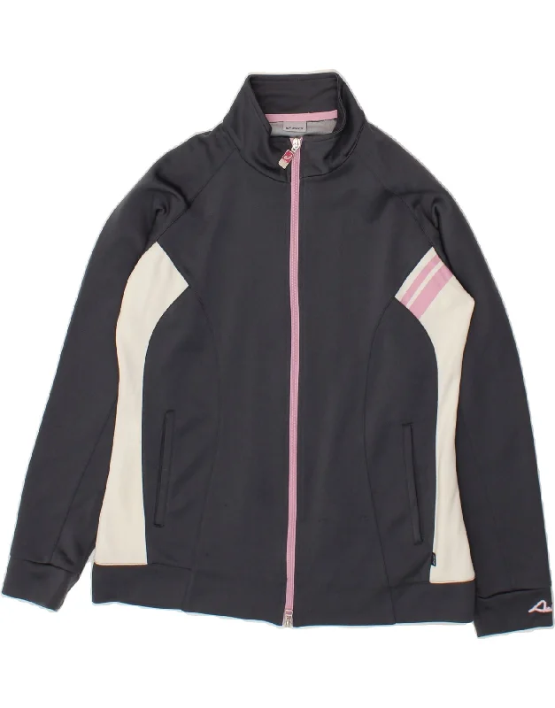 Printing decoration ASICS Womens Tracksuit Top Jacket UK 18 XL Black Colourblock Polyester Printing decoration ASICS Womens Tracksuit Top Jacket UK 18 XL Black Colourblock Polyester