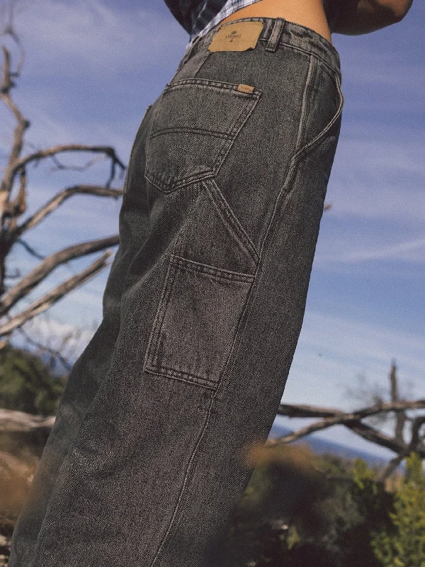 Extra long version Slouch Carpenter Jean - Light Canteen-Black