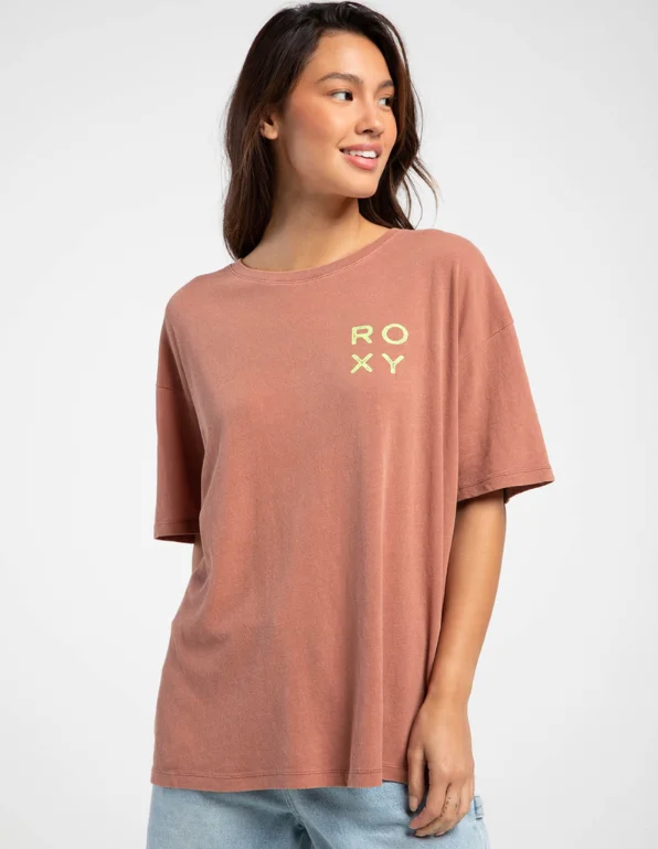 Elegant and noble Roxy Tropic Daze Tee-Russet