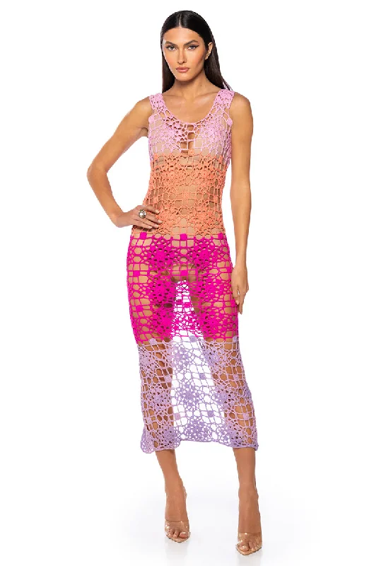 High-quality fabrics ATHENA CROCHET MAXI DRESS