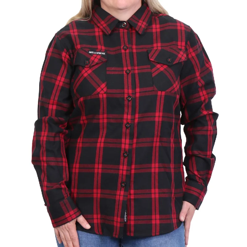 Simple research Hot Leathers FLL3009 Ladies Black and Red Flannel Long Sleeve Shirt