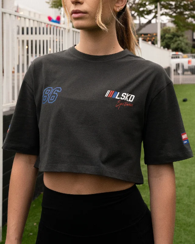 Sports And Leisure Redline FLXCotton Cropped Tee - Pirate Black-White