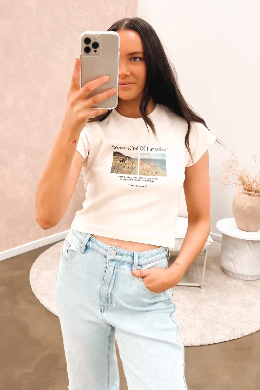 Unique prints Paradise Around Us Mini Tee Heritage White
