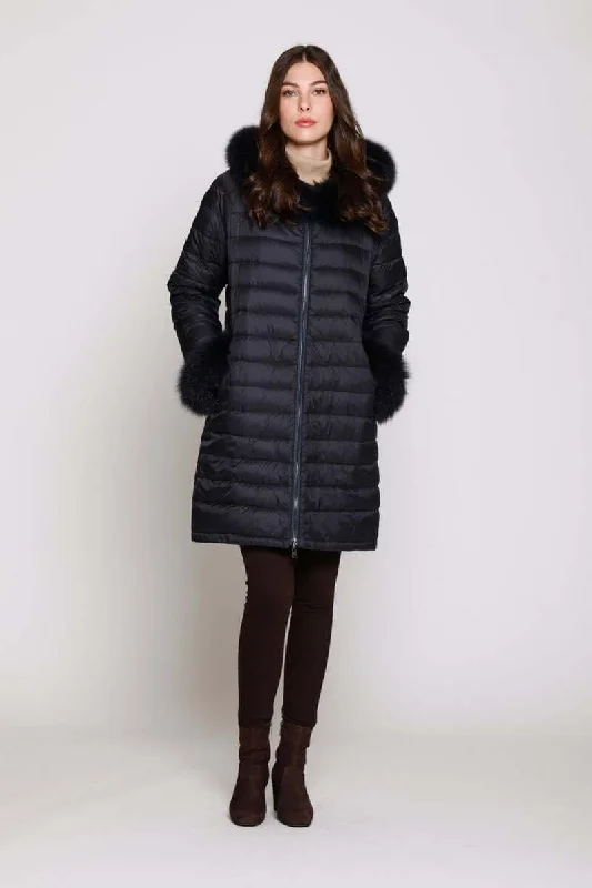 British casual #1263HD  Genuine down reverses to layered rabbit   Winter Sale $390