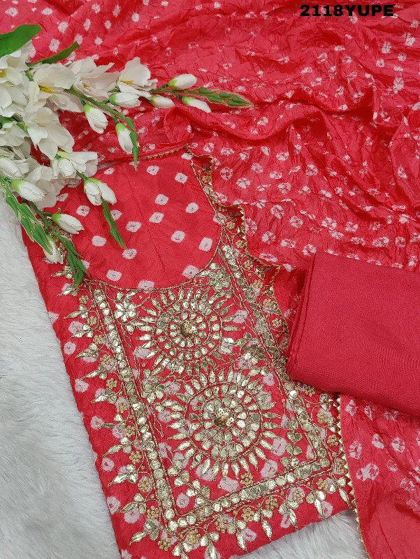 Literary Style KcPc New Launched Tapeta Silk Bandhani Gotapatti Salwar Suit RT