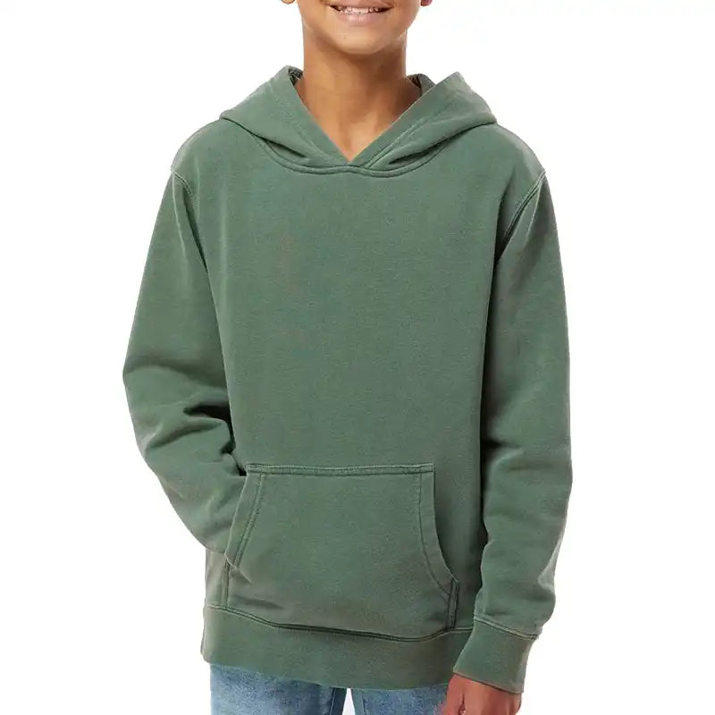Knitted Design Youth Midweight Hooded Sweatshirt